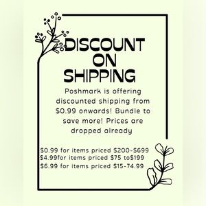 Poshmark deal right now through tomorrow to save on shipping!